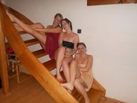 Three amateur couples at sauna