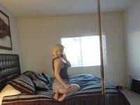 Adorable short haired blonde loves sucking