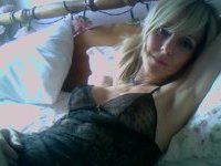 Blonde amateur wife playing with a dick