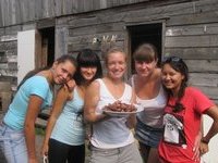 Teen girls at sauna