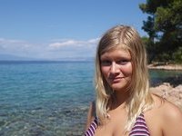 Blonde amateur wife at vacation