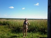Amateur wife posing outdoors