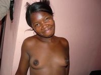 Ebony amateur girl naked at home