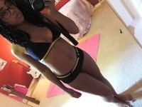 Young ebony amateur girl naked at home