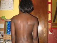 Ebony amateur girl naked at home