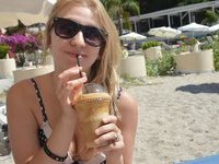 Blonde amateur girl at vacation