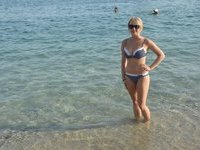 Blonde amateur girl at vacation