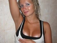 Russian amateur blonde wife