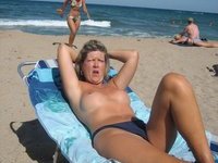 German amateur wife sunbathing topless