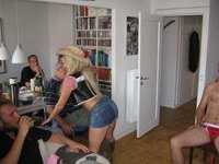 Hot stripper blonde at party