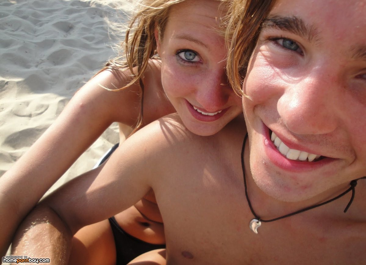 French amateur couple at vacation photo