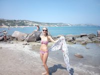 Blonde amateur wife at vacation