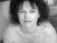 Yvonne naked in black and white