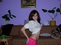 Amateur girl posing nude at home