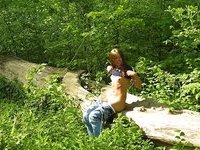 skinny girl nude in the woods