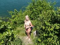 Cute amateur blonde girl nude outdoors