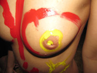 Paint on her very hot young body