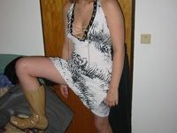 Blonde amateur wife posing at home