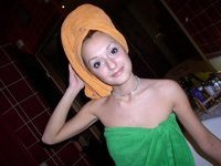 Russian amateur girl at bathroom