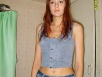 Redhead amateur wife with long legs