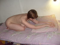 Girl posing naked and in underwear