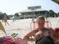 Big boobs wife at vacation