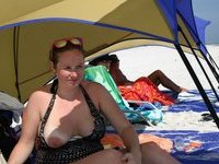 Big boobs wife at vacation