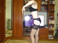Russian amateur wife posing nude at home