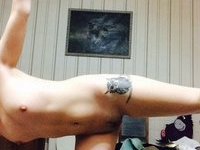 Horny GF posing and masturbate selfie