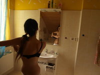Two German teens nude fun at bathroom