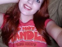 awesome redhead GF nude selfies