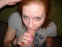 Redhead GF gets a lot of sperm on her face