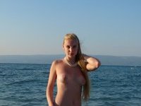 Sexy amateur blonde GF at vacation