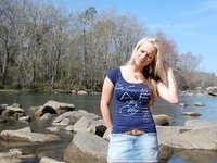 Outdoor pics of cute amateur blonde