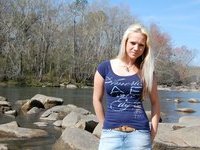 Outdoor pics of cute amateur blonde