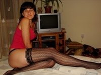 Nice wife posing in sexy clothing and naked