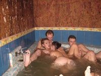 Hottest swinger party at sauna