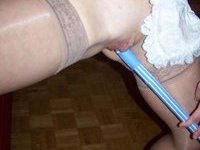 Amateur wife posing at home