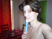 Amateur wife posing at home