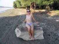 Skinny girl sunbathing naked