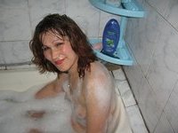 Redhair wife bathing and naked posing