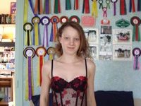 Redhead teen GF in her room