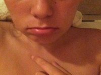Young big boobs blonde GF love naked selfshots