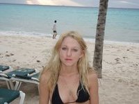 Blonde at vacation with boyfriend