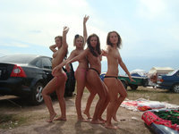 Nice young girls at beach