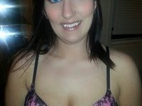 Brunette amateur wife posing at home