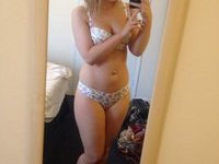 Young amateur girl making selfie