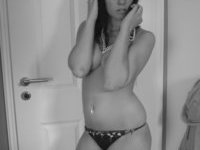 Cute amateur brunette wife posing topless