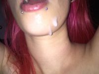 Nice titted girl likes cum