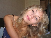 Curly amateur blonde wife